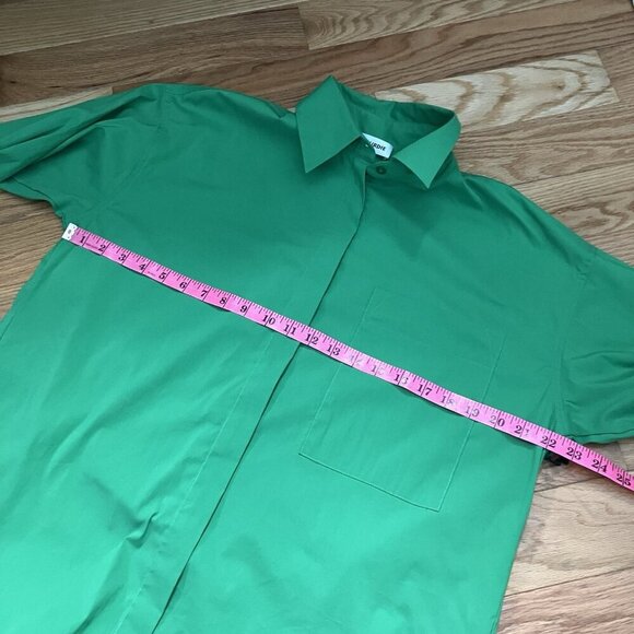 Mela Purdie Shirt Womens S Relaxed Pocket Button Up Green Contemporary Blouse - Picture 7 of 8
